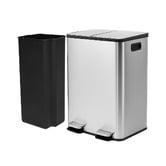 Oakleigh Home Zora 60L Stainless Steel Dual Bucket Rubbish Bin