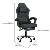 Oakleigh Home Rinae Faux Leather Gaming Office Chair with Footrest