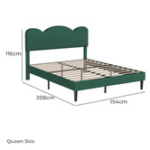 Oakleigh Home Green Kyler Upholstered Queen Bed Frame