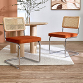 Oakleigh Home Rene Cesca Replica Velvet Cantilever Dining Chairs