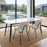 Oakleigh Home Ivory Bianca Corduroy Dining Chairs