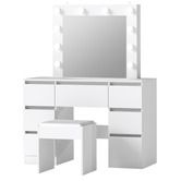 Oakleigh Home 2 Piece Safiya LED Dressing Table &amp; Stool Set