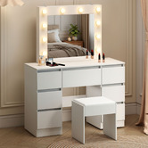 Oakleigh Home 2 Piece Safiya LED Dressing Table &amp; Stool Set