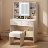 Oakleigh Home 2 Piece Diara LED Dressing Table &amp; Stool Set