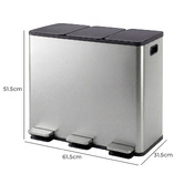 Oakleigh Home Frankie 54L Stainless Steel Rubbish Bin