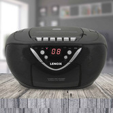 Grafton Home Goods Black Portable Cassette &amp; CD Player