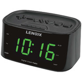 Grafton Home Goods 8.8cm Black Lenoxx Clock &amp; FM Radio with USB Port