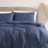 Radisson Home Navy Byron Seersucker Quilt Cover Set
