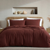 Radisson Home Mahogany Ricki Vintage Washed Polyester Quilt Cover Set