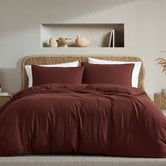 Radisson Home Mahogany Ricki Vintage Washed Polyester Quilt Cover Set