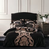 Grace By Linen House Black Dionisia Cotton-Blend Quilt Cover Set