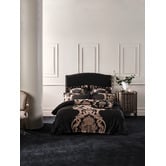 Grace By Linen House Black Dionisia Cotton-Blend Quilt Cover Set