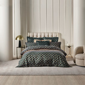 Grace By Linen House Slate Valeria Cotton-Blend Quilt Cover Set