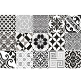 Moorish Mats Black &amp; White Eclectic Vinyl Placemat