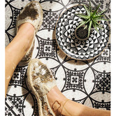 Moorish Mats Black &amp; White Barcelona Vinyl Runner