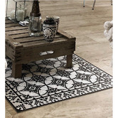 Moorish Mats Black &amp; White Barcelona Vinyl Runner