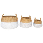 Papaya &amp; Patina 3 Piece White Dipped Apollo Seagrass Basket Set