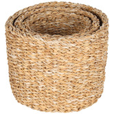 Papaya &amp; Patina 3 Piece Cylinder Sunshine Seagrass Basket Set