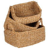 Papaya &amp; Patina 3 Piece Rectangular Bondi Seagrass Basket Set