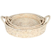 Papaya &amp; Patina 3 Piece Round Cottesloe Kans Grass Tray
