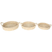 Papaya &amp; Patina 3 Piece Round Cottesloe Kans Grass Tray