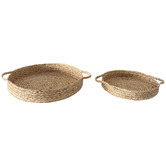 Papaya &amp; Patina 2 Piece Ali Seagrass Decorative Tray Set