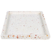 Papaya &amp; Patina Terrazzo Style Lucca Ceramic Display Tray