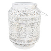 Papaya &amp; Patina White Dalaeny Tin Lantern