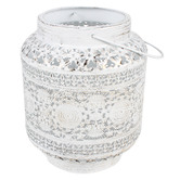 Papaya &amp; Patina White Dalaeny Tin Lantern