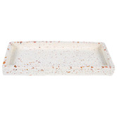 Papaya &amp; Patina Terrazzo Style Lucca Ceramic Display Tray