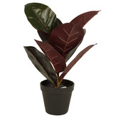 Papaya &amp; Patina 36cm Potted Faux Real Touch Burgundy Rubber Plant