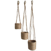 Papaya &amp; Patina 3 Piece Angela Jute Hanging Pot Planter Set