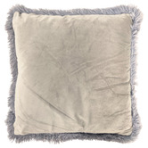 Papaya &amp; Patina Fringed Kareem Velvet Cushion