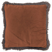 Papaya &amp; Patina Fringed Kareem Velvet Cushion