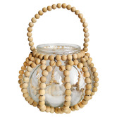 Maine &amp; Crawford Oki Glass Vase with Natural Beaded Holder