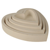 Papaya &amp; Patina 4 Piece White Harmony Mango Wood Heart Bowl Set