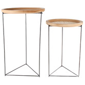 Papaya &amp; Patina 2 Piece Ardano Wood Side Table Set