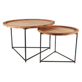 Papaya &amp; Patina 2 Piece Black Ardano Side Table Set