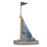 Papaya &amp; Patina Escape Small Tie Dye Concrete Sailing Boat Ornament