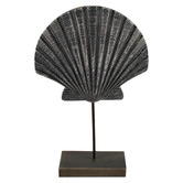 Papaya &amp; Patina Seashell Wooden Ornament on Stand