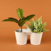 Papaya &amp; Patina Maja Emboss 2 Aluminium Planter Pot