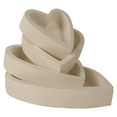 Papaya &amp; Patina 4 Piece White Harmony Mango Wood Heart Bowl Set