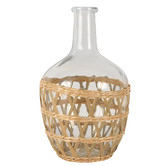 Papaya &amp; Patina Tate Woven Seagrass &amp; Glass Vase