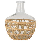 Papaya &amp; Patina Tate Woven Seagrass &amp; Glass Vase