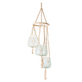 Papaya &amp; Patina 3 Tier Glass Pots Hanging Planter
