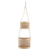 Papaya &amp; Patina 2 Tier Gympie Seagrass Hanging Planter