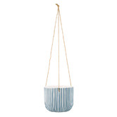 Papaya &amp; Patina Jade Striped Hanging Planter