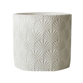 Papaya &amp; Patina White Ximena Engraved Planter