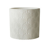 Papaya &amp; Patina White Ximena Engraved Planter