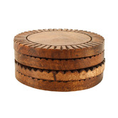 Papaya &amp; Patina 4 Piece Natural Ives Mango Wood Coaster Set